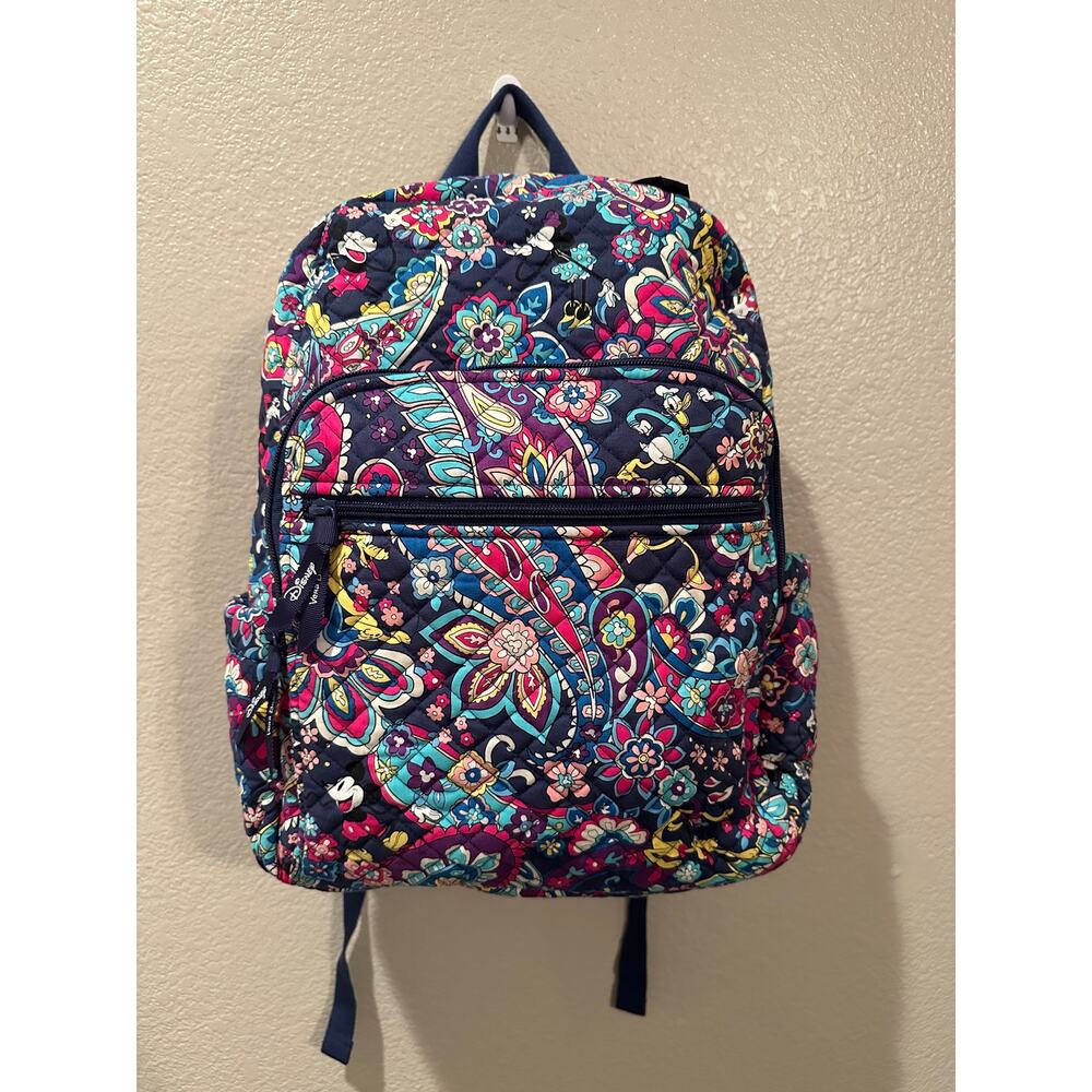 Vera Bradley Disney Sensational Six Paisley Pattern Campus Backpack